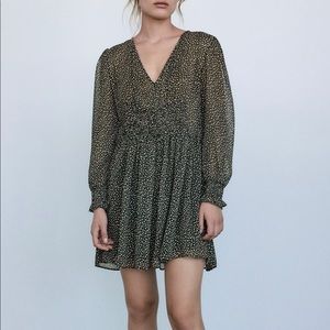 Zara green dot mini dress